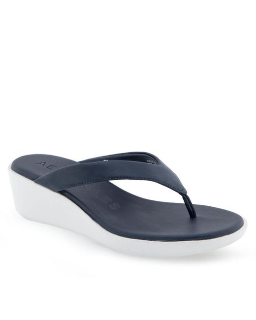 Aerosoles Blue Isha Wedge Sandals