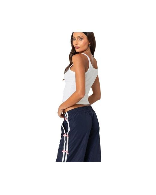 Edikted Blue Basic Babe Tank Top