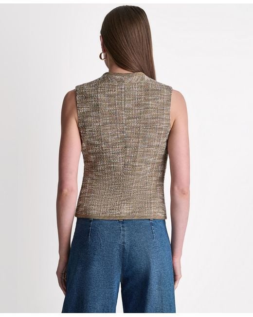 BCBGMAXAZRIA Blue V-neck Button-front Vest