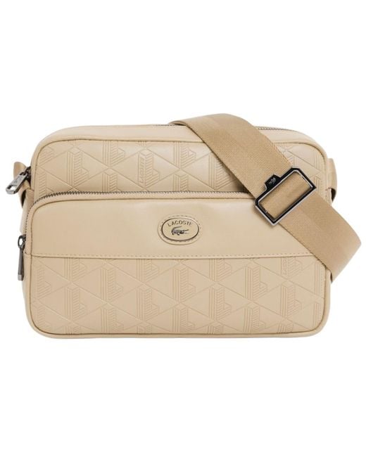 Lacoste Natural Monogram Reporter Bag for men