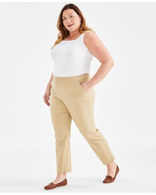Style & Co. Natural Plus Size Mid-rise Straight Leg Pants
