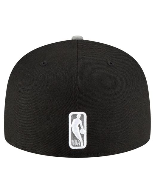KTZ Black/white Brooklyn Nets 2-tone 59fifty Fitted Hat for men