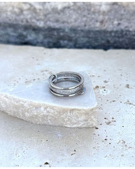 Adornia White Connected 3-piece Stack Ring