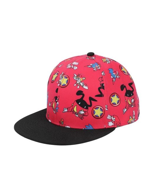 Sonic The Hedgehog Red Sublimated Aop Poly B15 Snapback for men