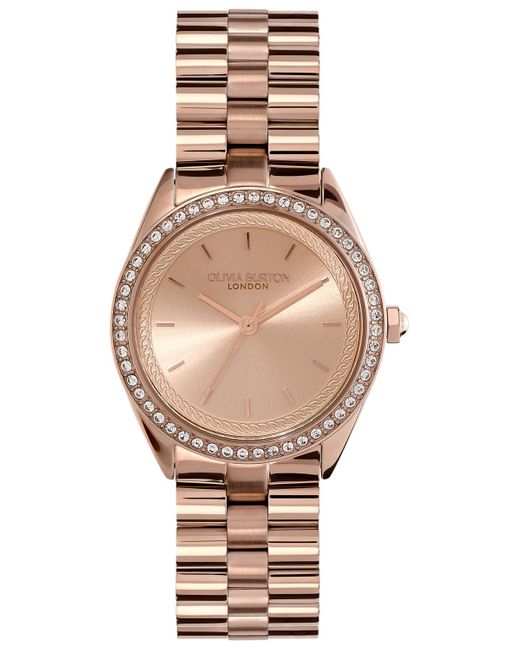 Olivia Burton White Bejeweled -tone Stainless Steel Watch 34mm