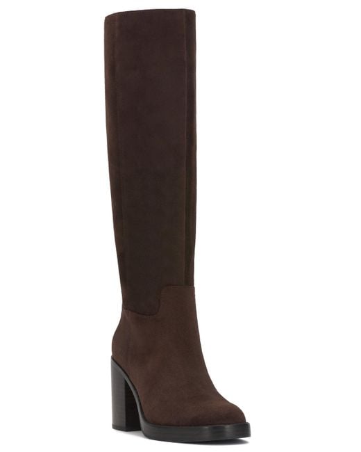 Vince Camuto Women's Brown Gibi Extra-wide-calf Platform Knee-high