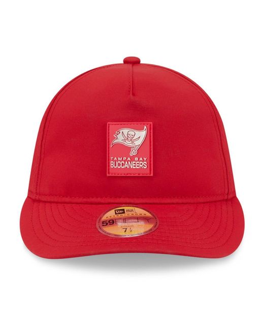 KTZ Red Tampa Bay Buccaneers 2025 Sideline Retro Crown 59fifty Fitted Hat for men