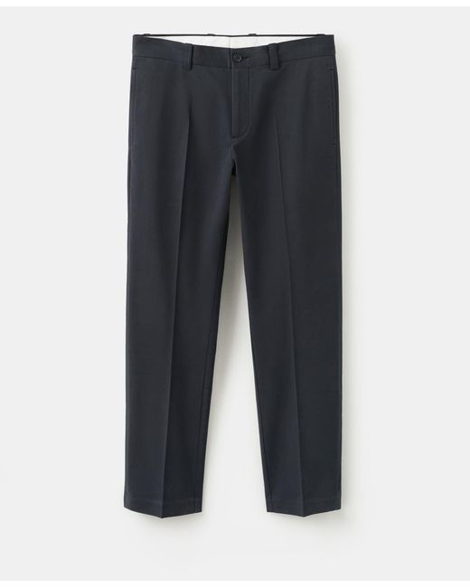 Mango Gray Regular-fit Cotton Pants for men