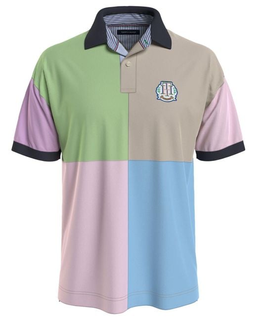 Tommy Hilfiger Heritage Color-blocked Relaxed Fit Polo Shirt in Pink for  Men | Lyst