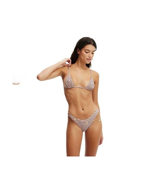 Cotton On Brown Micro Slider Triangle Bikini Top