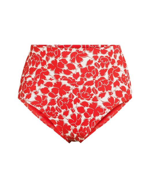 Lands' End Red Plus Size Pinchless High Waisted Bikini Bottoms