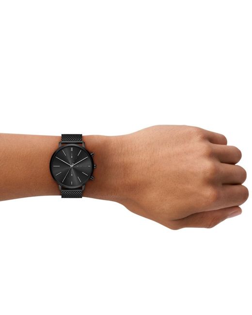 Michael Kors Black Blake Multifunction Ip Mesh Watch for men