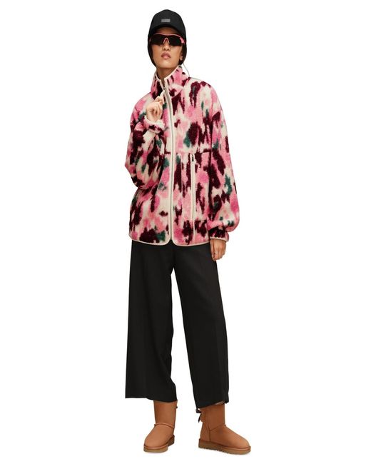 Ugg Red Full-zip Plush Fleece Jacket