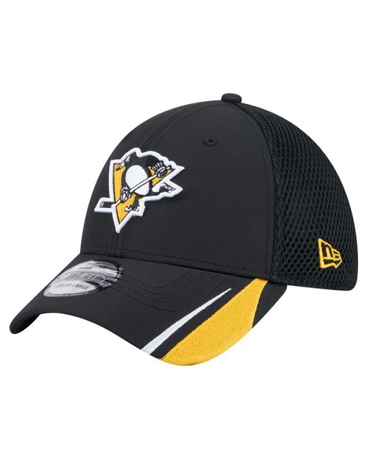 KTZ Blue Pittsburgh Penguins Linear Featherweight 39thirty Flex Hat for men