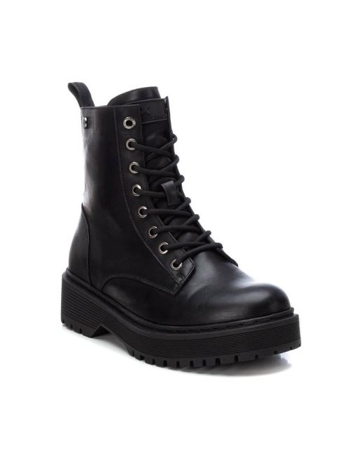Xti Black Combat Booties By