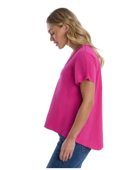 Wilt Pink Clothing Ruched Sleeve Tee
