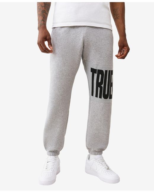 TRUE RELIGION Men's Gray Logo Standard jogger Pants