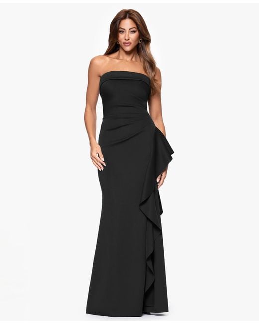 Xscape Long Dress in Black | Lyst