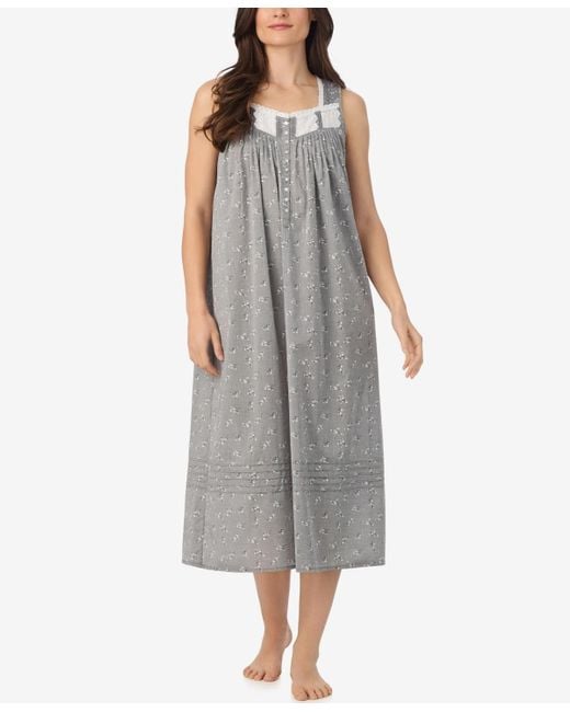 Eileen West Gray Sleeveless Long Ballet Nightgown
