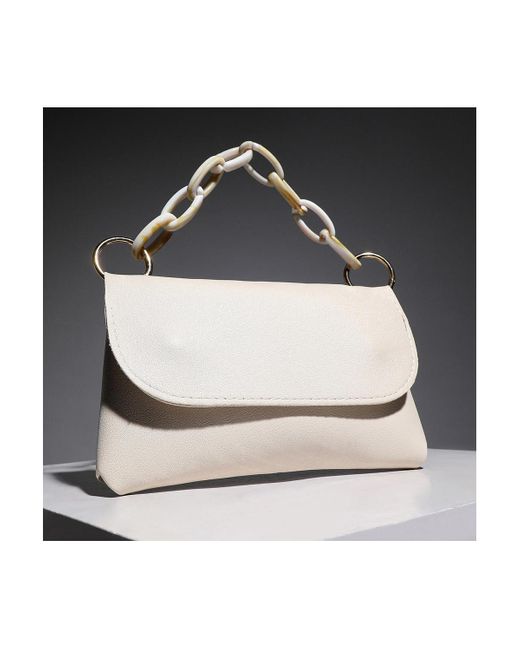 Haute Sauce White Textured Chainlink Sling Bag