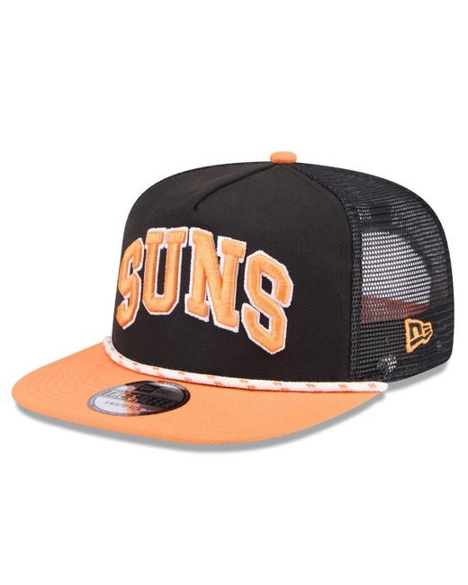 KTZ Multicolor Black/orange Phoenix Suns Throwback Team Arch Golfer Snapback Hat for men