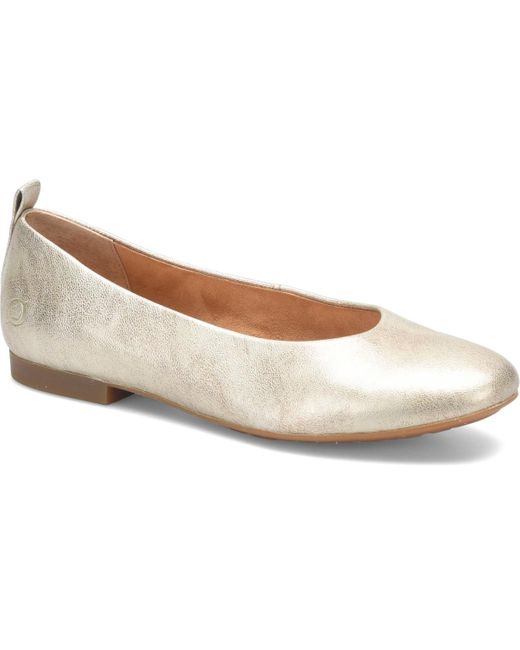 Born White Patrice Round Toe Flats