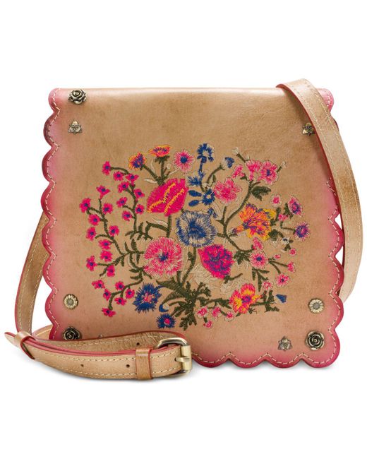 Patricia Nash Multicolor Prairie Rose Embroidery Collection Granada Cross-body Bag