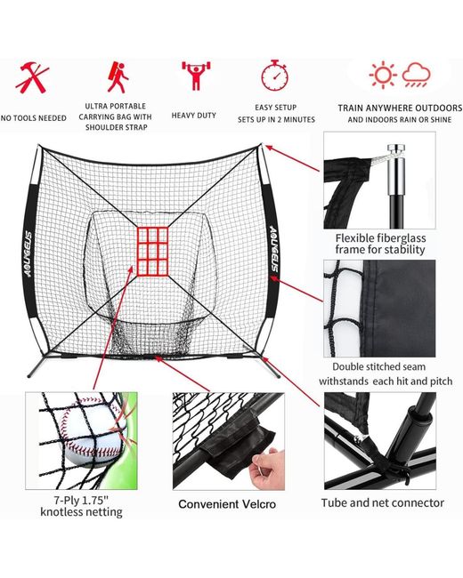 Aoligeijs White Baseball Softball Practice Net