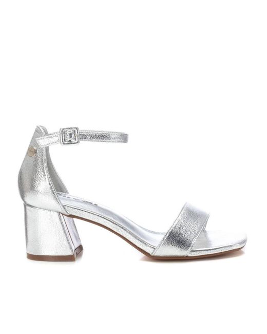 Xti White Heeled Ankle Strap Sandals Refresh By