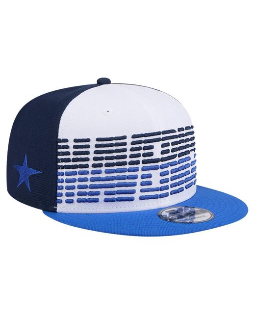 KTZ White/blue Dallas Mavericks Throwback Gradient Tech Font 9fifty Snapback Hat for men