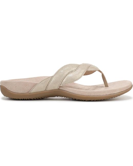 Vionic White Bella Braid Thong Sandals