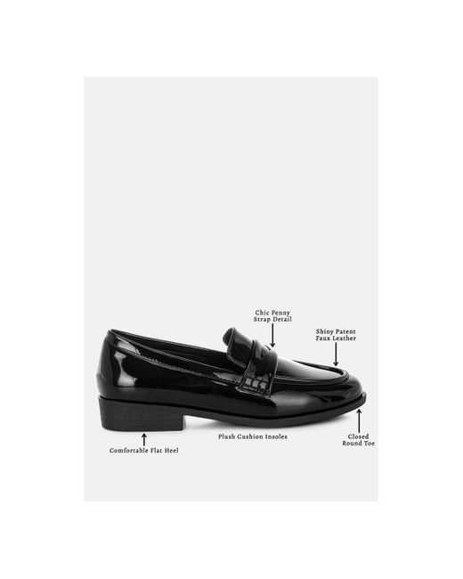 LONDON RAG Black Mogul Penny Strap Detail Loafer