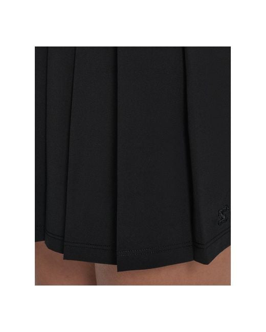 Starter Black Solid-color Pleated Stretch Pull-on Skort