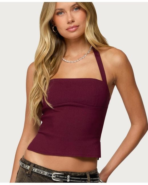 Edikted Purple Dara Halter Top