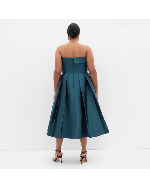 City Chic Tiffany Strapless Midi Dress in Blue | Lyst