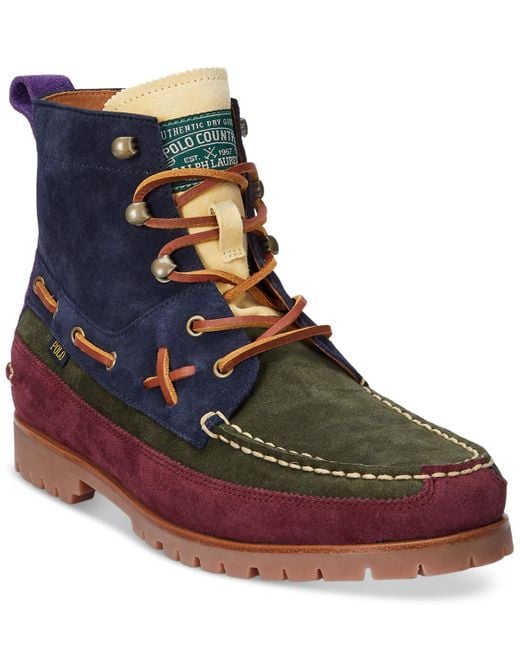 Polo Ralph Lauren Ranger Mid Color blocked Suede Boot for Men Lyst