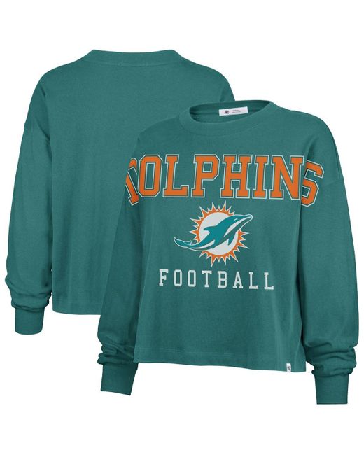 '47 Green Miami Dolphins Outreach City Oversized Long Sleeve T-shirt