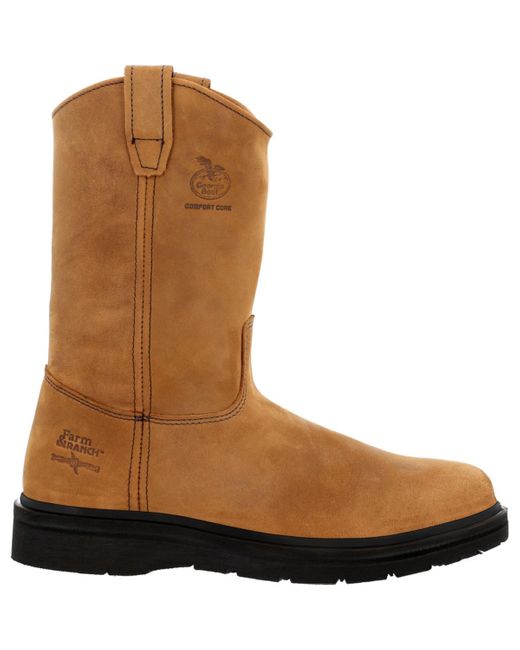 Georgia Boot Brown Farm And Ranch Pull On Work Boot for men