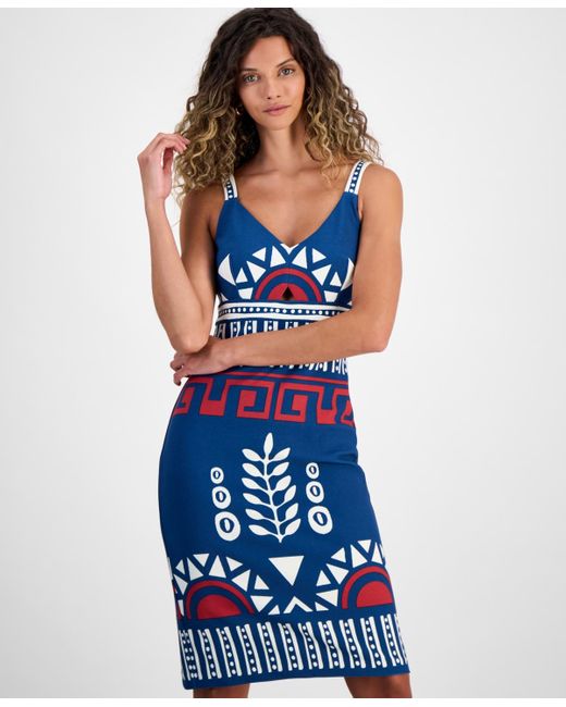 Rachel Roy Blue Kaliope Printed Sheath Dress