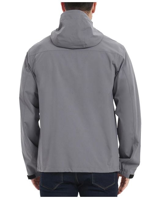 Hawke & Co. Gray All-season Lightweight Stretch Hooded Rain Jacket for men
