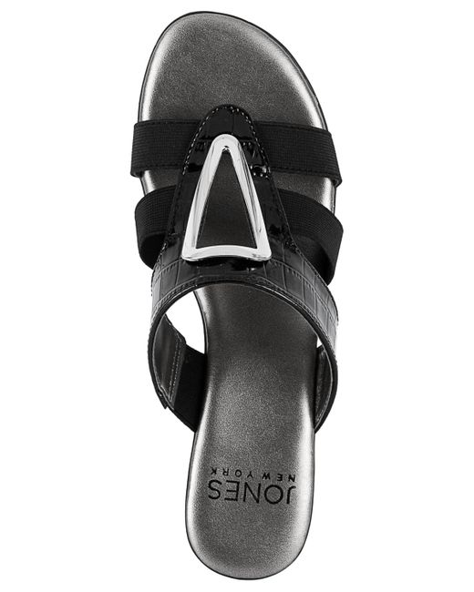 Jones New York Black Engle Slip-on Strappy Embellished Sandals