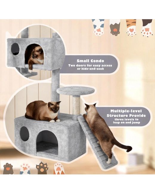 Aronkl White Multi-level Cat Tree Tower