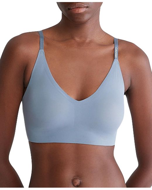 Calvin Klein Blue Invisibles Comfort Lightly Lined Triangle Bralette Qf5753