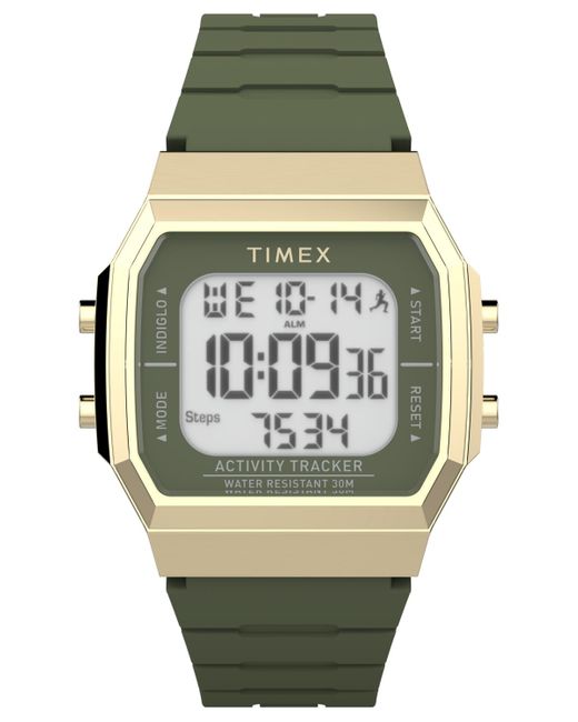 Timex Green Activity Tracker Digital Silicone Strap 40mm Octagonal Watch