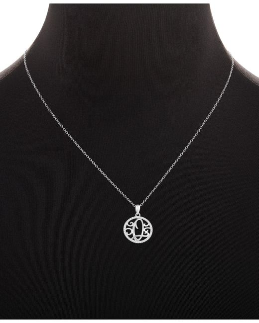 Giani Bernini White Cubic Zirconia Filigree Initial Q Monogram 18" Pendant Necklace