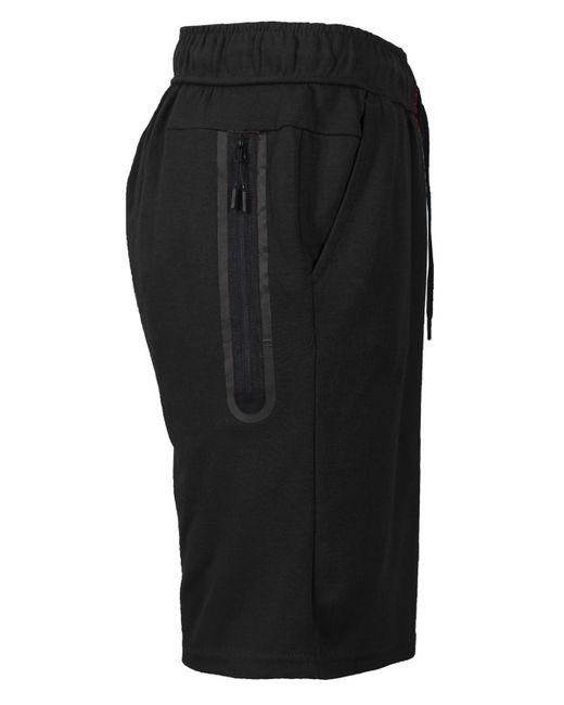 Galaxy By Harvic Black Tech Fleece Performance With Heat Seal Zipper Pocket Shorts for men