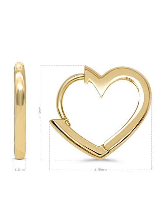 DEVATA Metallic Heart Hoop Earrings