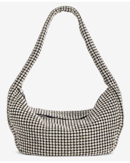 INC International Concepts Metallic Small Diamond Mesh Hobo