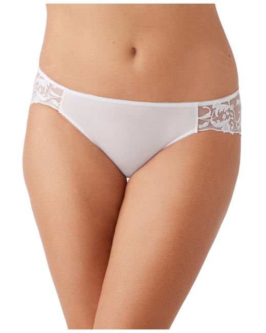 Wacoal White Dramatic Interlude Embroidered Bikini Underwear 843379