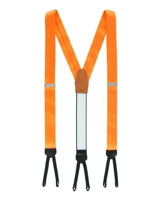 Trafalgar Orange Sutton Solid Color Silk Formal End Suspenders for men